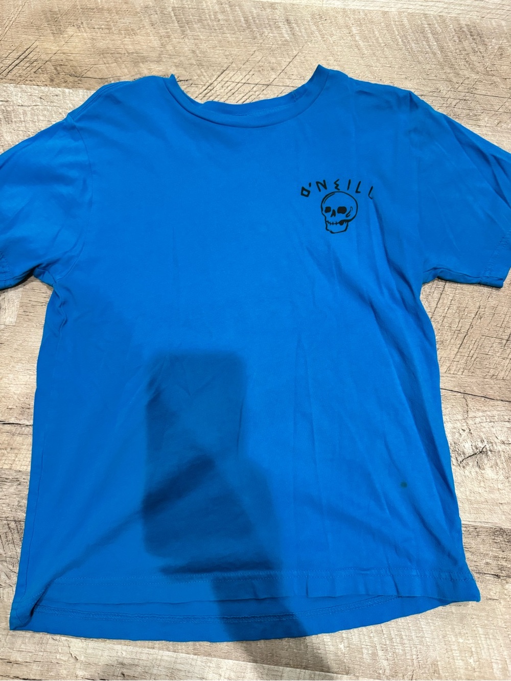 O'Neill Bright Blue Tee with Black Skull Graphic